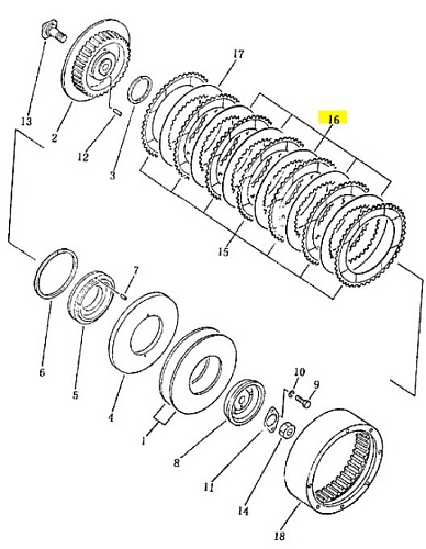 Диск фрикциона 16Y-16-00010 Диск фрикциона 16Y-16-00010